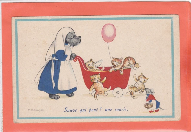 Cpa/Cpsm/Cp Illustrator Mb Cooper Chien/Cat/Mouse / Post Card Cat/Dog/Mouse