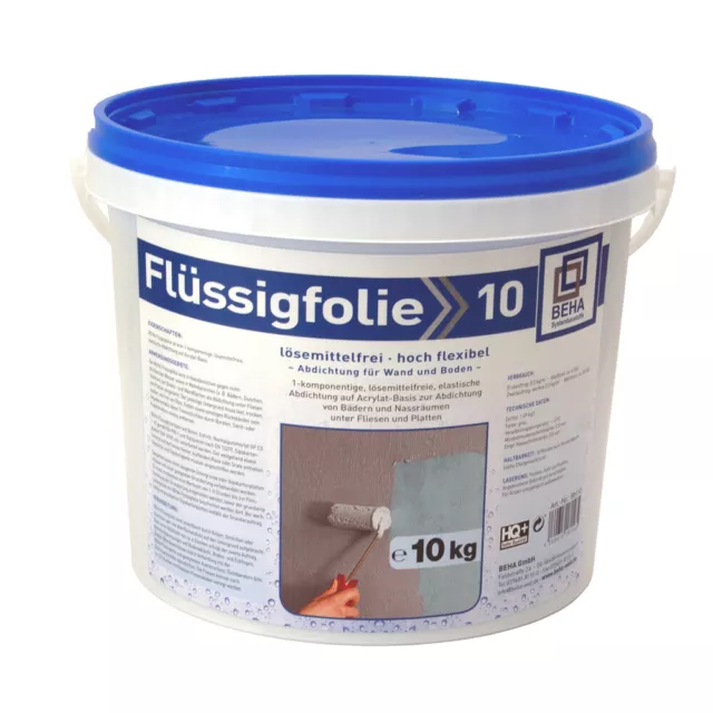 Flüssigfolie Dichtfolie Streichfolie Flüssigabdichtung Wand und Boden 10kg