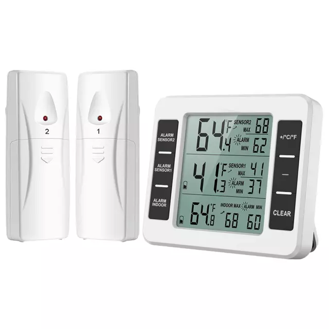 WIRELESS DIGITAL INDOOR Outdoor Thermometer Refrigerator Freezer Alarm  Gauge £17.59 - PicClick UK