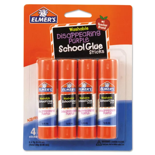 Elmer's Washable School Glue Sticks - Purple 4/Pkg .24oz