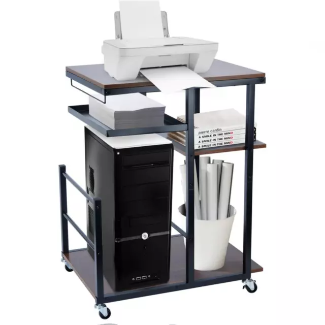 Druckertisch Druckerständer Druckerwagen mit Rollen 57*42*66cm für Büro, Zuhause