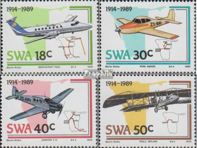 Namibia - África sudoccidental 637-640 (completa edición) usado 1989 aviones