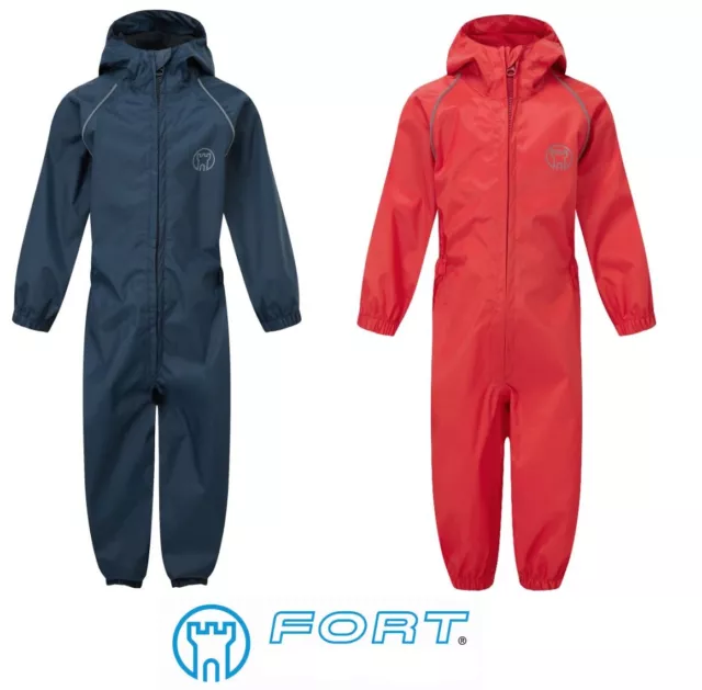 Kids Puddle Paddle Rain Suit Boys Girls All in One Overalls Waterproof Splash