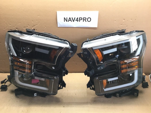 FIT 15-17 Ford F-150 Switchback Black LED Projector Halogen Headlight Pair #H218