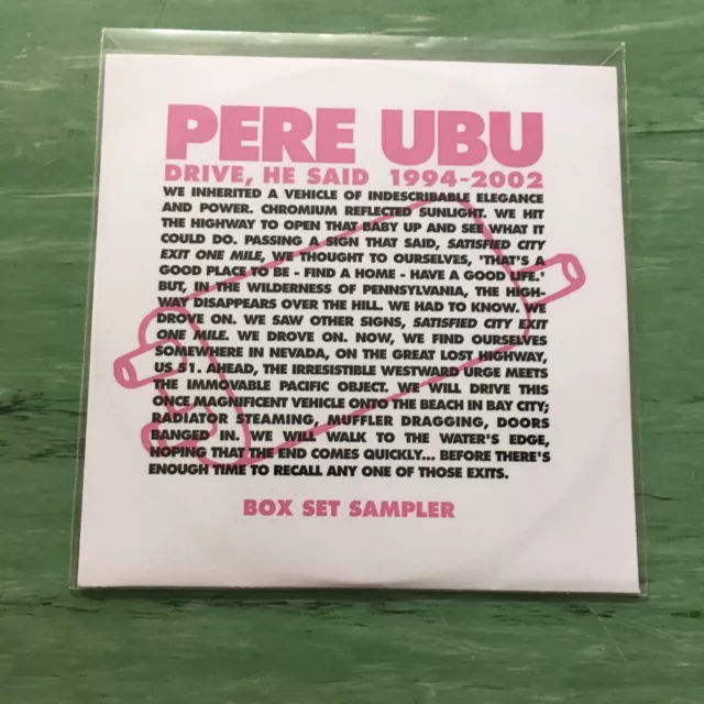 Pere Ubu - Drive, He Said 1994 - 2002 -  Promo Cd !!!