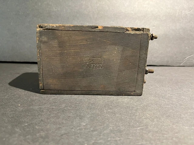 Antique Ford Model T A Ignition Buzz Coil Battery Wood Wooden Box NICE