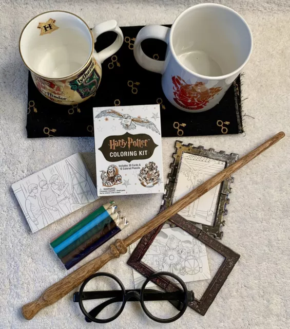 HARRY POTTER LOT Fabric Magic Wand 2 Mug Glasses Coloring Kit $19.95 ...