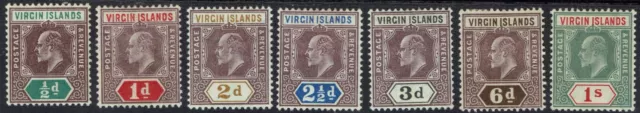 British Virgin Islands 1904 Kevii ½D To 1/-