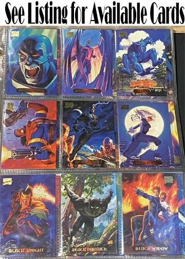 1994 Fleer Marvel Masterpieces Base Singles Including Chase Cards! Updated 10/12