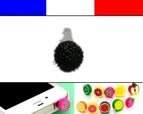 Cache anti-poussière jack universel iphone capuchon bouchon Boule strass 6