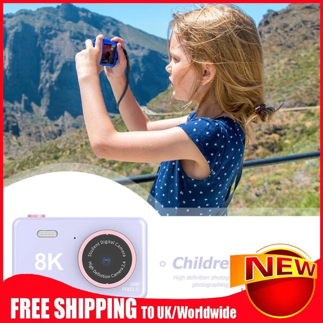 80MP 2.4 inch HD Screen Kids Digital Video Photo Camera with 32GB Card (Purple)
