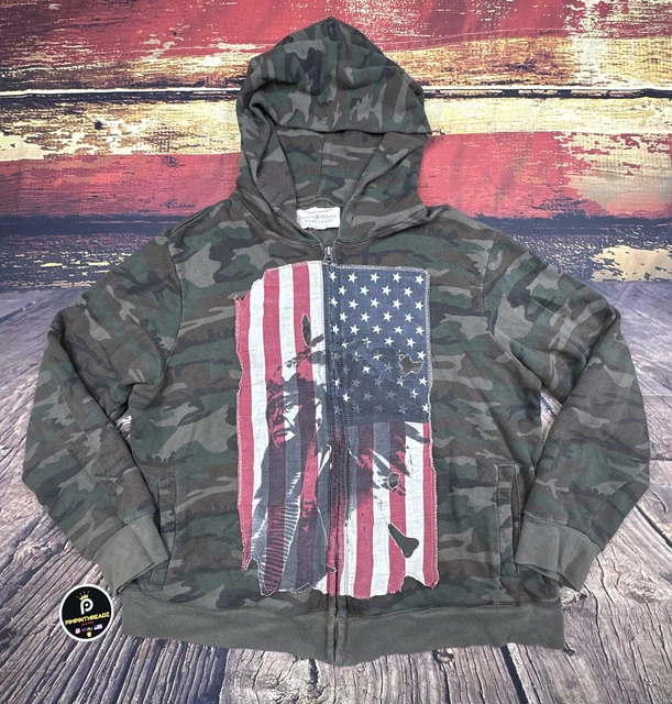 Vtg Ralph Lauren Denim Supply Mens Camo Hoodie XL Indian Chief Full Zip USA Flag Vtg Ralph Lauren Denim Supply Mens Camo Hoodie XL Indian Chief Full Zip USA Flag
