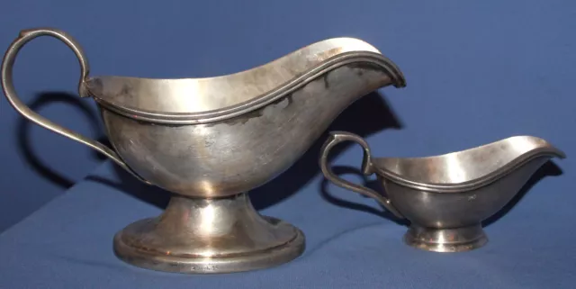 Vintage German Abs Set 2 Silver Plated Gravy Sauce Boat And Creamer