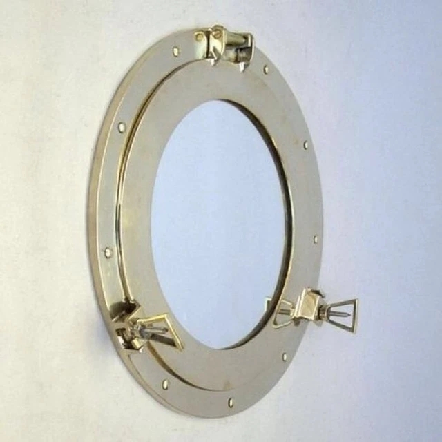 15" Portilla Ventana Espejo Latón ~ Portilla~Enviar Portilla~Náutico Decoración