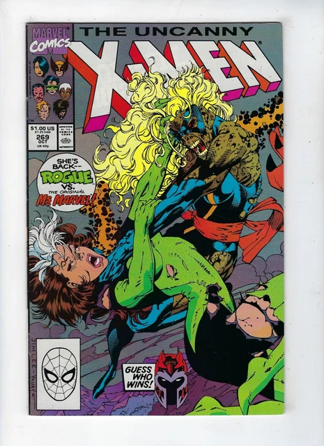 UNCANNY X-MEN # 269 (Rogue vs. Ms. Marvel, JIM LEE cover, OCT 1990) VF+