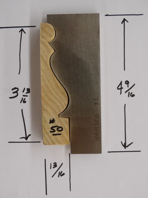 Shaper / Molder Custom Corrugated Back / CB Knives For 13/16" x 3 13/16" Casing