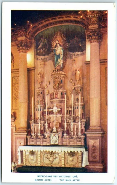 Postcard - The Main Altar - Notre-Dame des Victoires - Quebec City, Canada