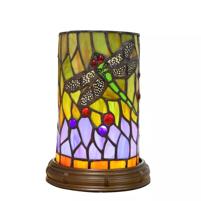 Lampada da tavolo decorativa vetro colorato USB tricolore LED vetro colorato W7B6