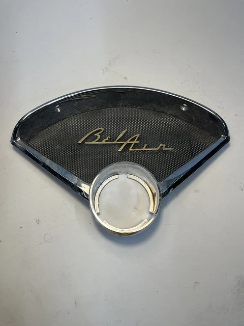 1955-56 Chevrolet Chevy Belair Dash Speaker Grill Clock Bezel 3717180 Trim Cover