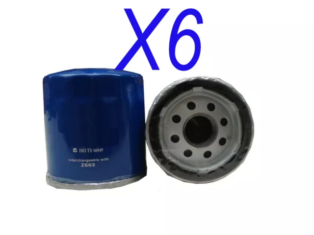 6X Oil Filter fits Z663 for Holden Monaro V2 CV8 5.7 V8 2003 - 2004