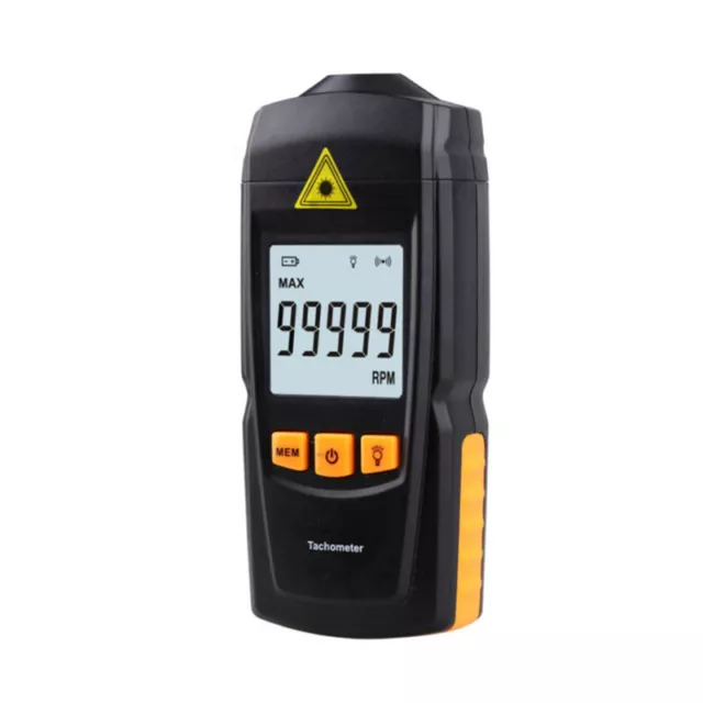 LCD Backlight Digital Laser Tachometer Non-Contact RPM Tach Meter Speed Tester