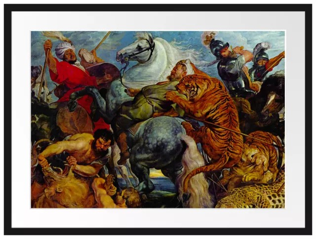 Peter Paul Rubens - Tigre- Et Löwenjagd, Cadre & Passe-Partout