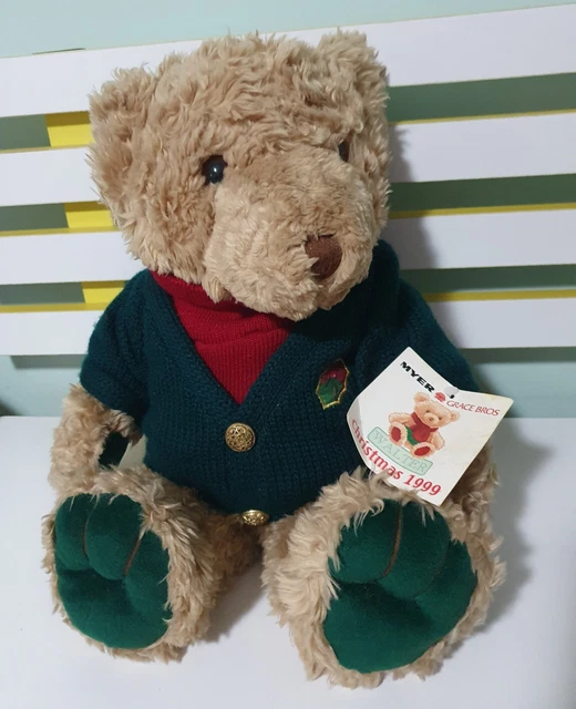 MYER BEAR XMAS Teddy Bear Plush Toy! Soft Toy About 40Cm Walter
