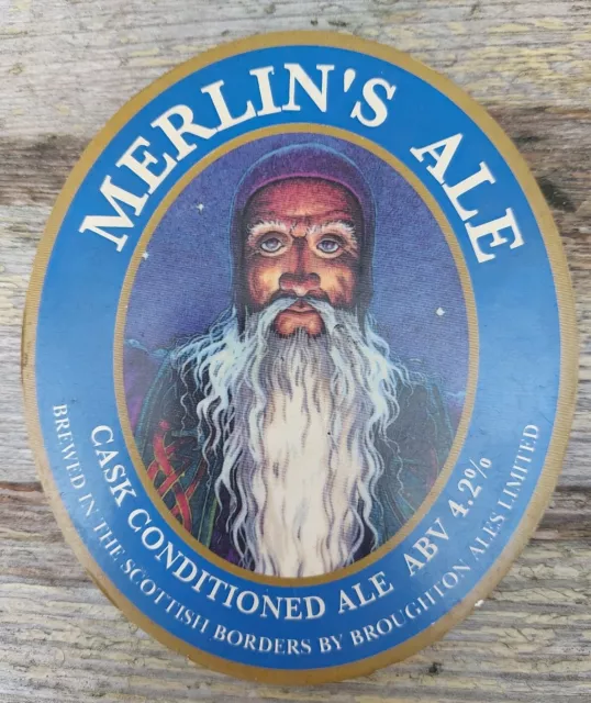 Beer Tap Pull Label Merlins Ale Scottish Broughton Coaster