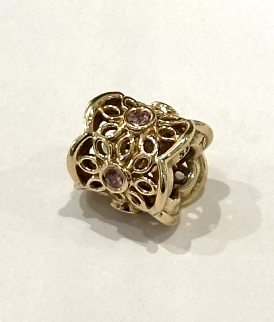 Pandora 14k Gold Charm With 5 Sapphires