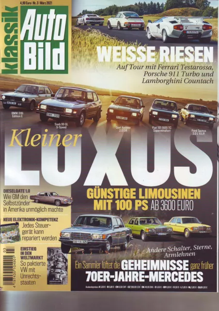 Auto Bild Klassik 3/21 Bitte siehe Abb.-Inhaltsverzeichinis/2021/Kleiner Luxus