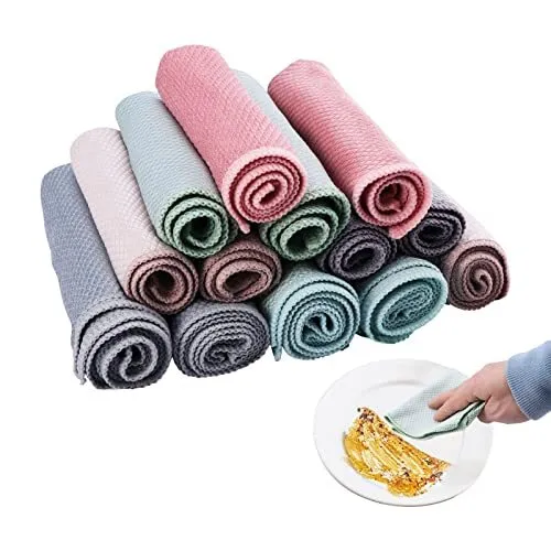 Nano Cleaning Cloth 13pcs - Microfiber Fish Scale Rags for Streak-Free Cleaning