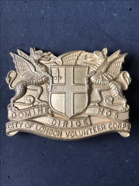 City Of London Volunteer Corps Cap Badge Original