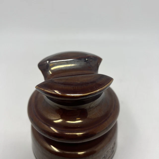 Vintage Rare Locke HI-Top 77 USA Porcelain Electrical Insulator Chocolate Brown 10