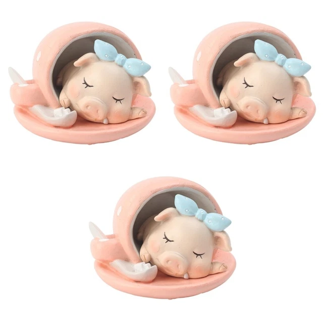 3 stücke Harz Handwerk Tier Teetasse Pig Figuren Miniaturen Desktop