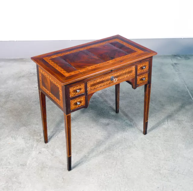 ⚜️ Antigua Escritorio Escritura Luis XVI 1700 Madera Nuez De Rosa Palo