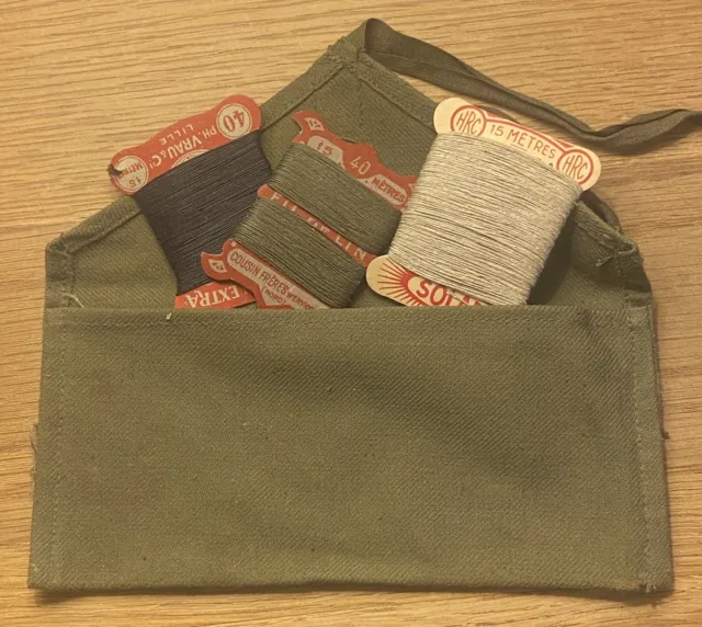 French Vintage WW2 Era Army Surplus Mens Leather Tool Bag Tool Roll Folding  Bag