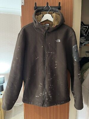 The North Face Vintage Mens Brown Fleece Sherpa Lined Full Zip Jacket Size M