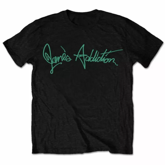 Official Jane's Addiction Script Logo Mens Black T Shirt Janes Addiction Tee
