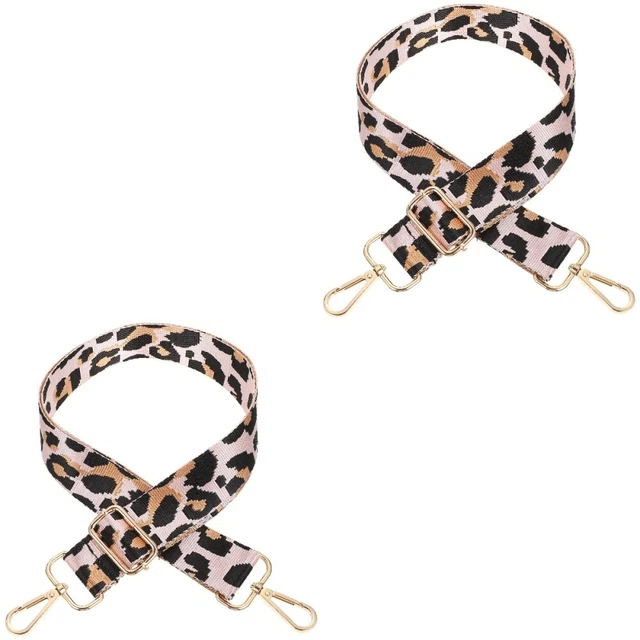 2 Count Nylon Bretelles Réglables À Imprimé Léopard Manquer Accessoire De Sac
