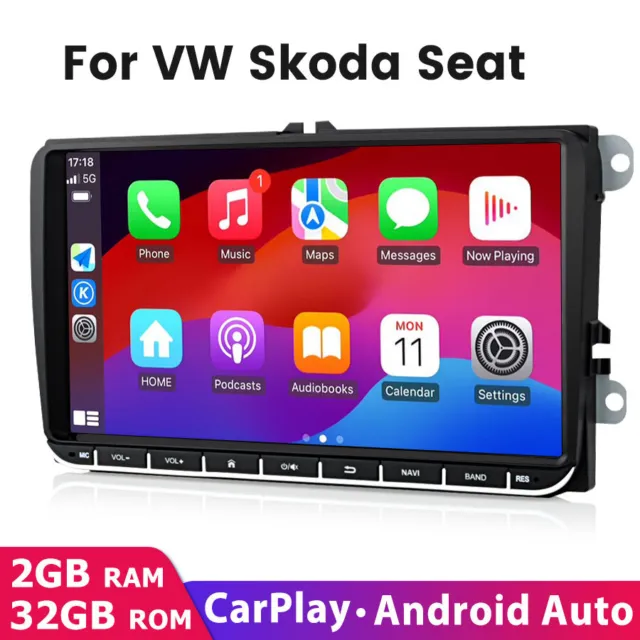 9"Android 12 CarPlay Car Stereo Head Unit GPS Nav DAB Radio For VW Golf MK5 Polo