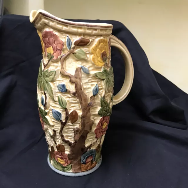 Indian Tree Pottery Jug  H J Wood Vintage Vase Pitcher Ceramic - VGC