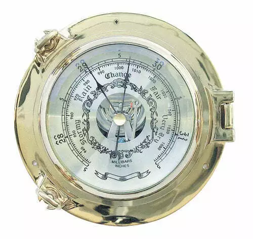 Barometer im Bullauge Messing Ø: 18cm