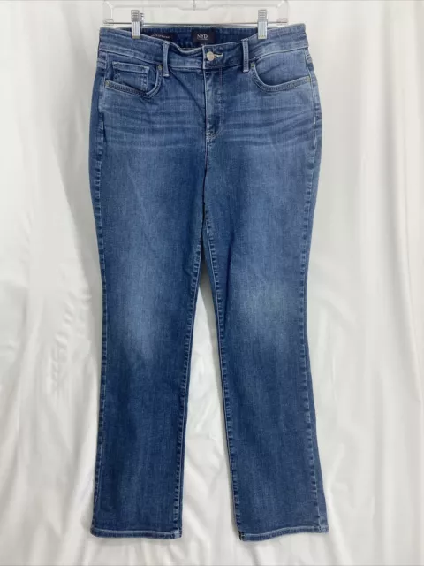 NYDJ Size 10 Marilyn Straight Blue Women's Lift Tuck Technology Denim Jeans