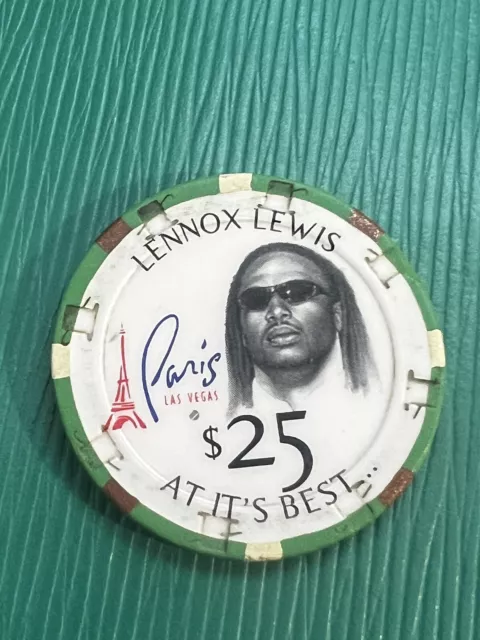 $25 Paris Lennox Lewis Casino chip  V Holyfield  Las Vegas boxing fight