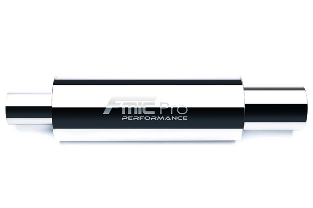 Marmitta Universale Doppia In Acciaio Inox Cromato | Per Auto Sportive | Diametro 52 Mm | Fissaggi Inclusi