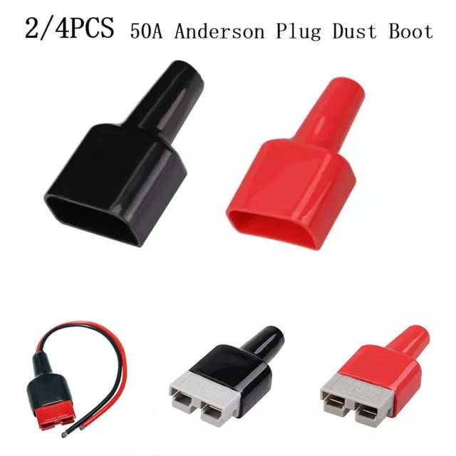Waterproof 50A for Anderson Plug Connector Dustproof Cable Jacket Black/red