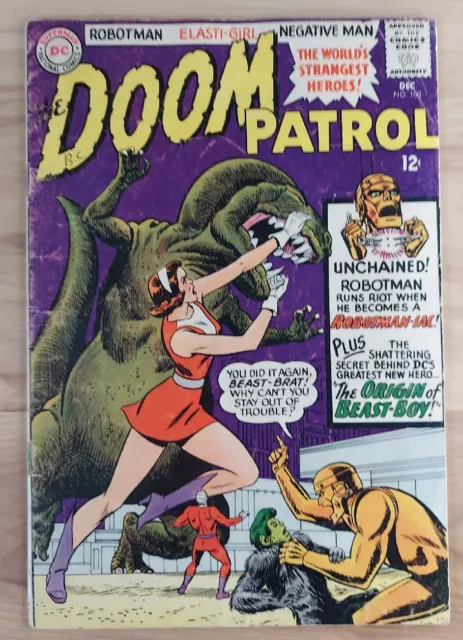 Doom Patrol #100 🔑  2nd App & Origin Of Beast Boy - Vintage DC Comics!  1965