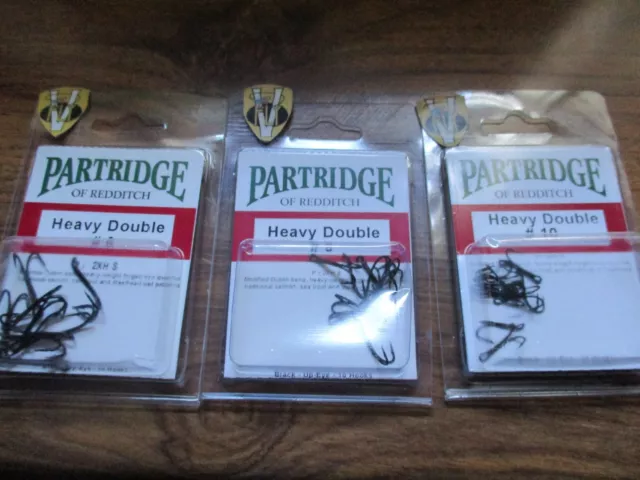 PARTRIDGE HEAVY SALMON Double Hooks Code P Packs of 10 All Sizes