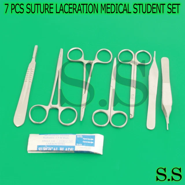 7 PCS SUTURE Laceration Medical Student Surgical Instruments Set Kit+5