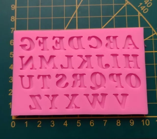 Moule silicone lettres de l' alphabet pour création, résine, bijoux, pate Fimo